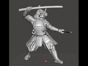 SAMURAI DUAL KATANA MINIATURE MODEL FOR FANTASY GAMES DND RPG 3D-Druckmodell