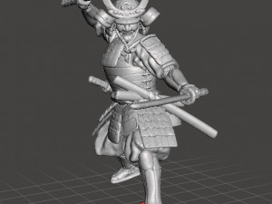 SAMURAI DUAL KATANA MINIATURE MODEL FOR FANTASY GAMES DND RPG Modelo de Impressão 3D