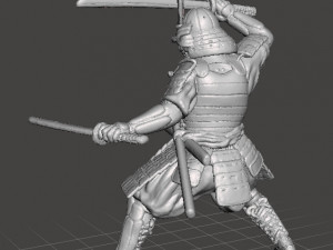SAMURAI DUAL KATANA MINIATURE MODEL FOR FANTASY GAMES DND RPG Modelo de Impressão 3D