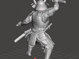 SAMURAI DUAL KATANA MINIATURE MODEL FOR FANTASY GAMES DND RPG Modelo de Impressão 3D