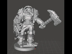 INQUISITOR SABBATHIEL IN TERMINATOR ARMOR MINIATURE MODEL DND RPG 3D Print Model