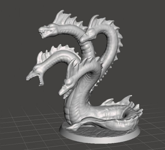 LERNAEAN HYDRA MINIATURE MODEL FOR FANTASY GAMES DND AND RPG 3D Baskı Modeli .c4d .max .obj .3ds .fbx .stl .blend 