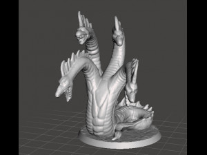 LERNAEAN HYDRA MINIATURE MODEL FOR FANTASY GAMES DND AND RPG 3D Baskı Modeli