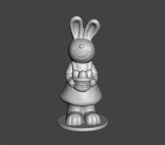 EASTER BUNNY WITH BASKET AND EGGS FIGURE MODEL ORNAMENT 3D Print Model .c4d .max .obj .3ds .fbx .stl .blend 