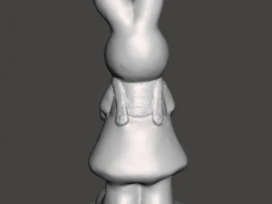EASTER BUNNY WITH BASKET AND EGGS FIGURE MODEL ORNAMENT 3D Print Model