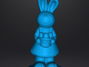EASTER BUNNY WITH BASKET AND EGGS FIGURE MODEL ORNAMENT 3D Принт Модель
