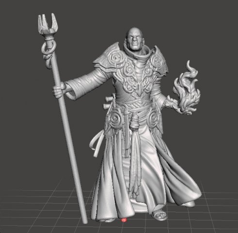 FIREBALL WIZARD MINIATURE MODEL FOR FANTASY GAMES DND RPG 3D प्रिंट मॉडल .c4d .max .obj .3ds .fbx .stl .blend 