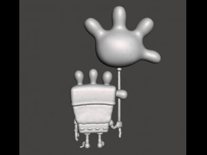 SPONGEBOB WITH BALLOON GLOVE WORLD FIGURE MODEL CARTOON 3D 프린트 모델