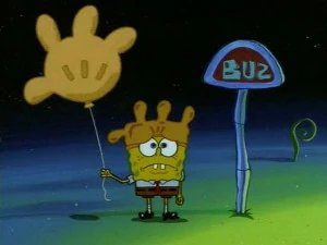 SPONGEBOB WITH BALLOON GLOVE WORLD FIGURE MODEL CARTOON 3D Print Model