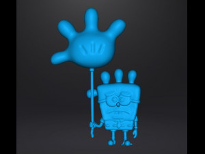 SPONGEBOB WITH BALLOON GLOVE WORLD FIGURE MODEL CARTOON 3D 프린트 모델