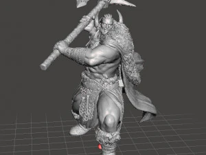 MODELO EM MINIATURA DO HER&Oacute;I B&Aacute;RBARO DE NORTHMAN PARA JOGOS DND RPG Modelo de Impressão 3D