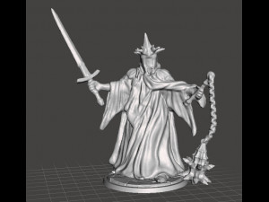 WITCH KING MINIATURE MODEL FOR FANTASY GAMES DND AND RPG 3D Принт Модель