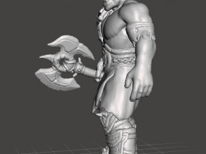 ORC WARRIOR WITH AXE MINIATURE MODEL FOR FANTASY GAMES DND AND RPG Model Cetak 3D