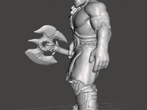 ORC WARRIOR WITH AXE MINIATURE MODEL FOR FANTASY GAMES DND AND RPG 3D Print Model