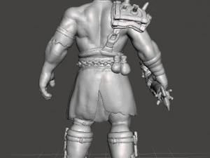 ORC WARRIOR WITH AXE MINIATURE MODEL FOR FANTASY GAMES DND AND RPG 3D Print Model