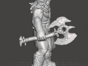 ORC WARRIOR WITH AXE MINIATURE MODEL FOR FANTASY GAMES DND AND RPG Model Cetak 3D