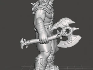 ORC WARRIOR WITH AXE MINIATURE MODEL FOR FANTASY GAMES DND AND RPG 3D Print Model