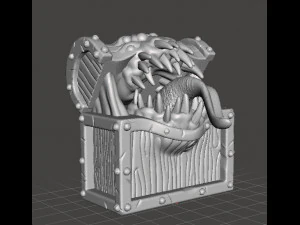 MIMIC CHEST MINIATURE MODEL FOR FANTASY GAMES DND RPG 3D Print Model