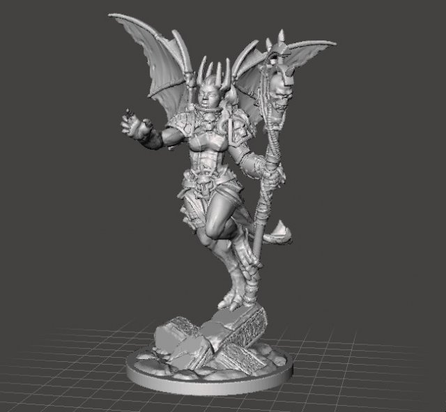 DEMONETTE QUEEN OF CHAOS MINIATURE MODEL FOR GAMES RPG DND 3D Принт Модель .c4d .max .obj .3ds .fbx .stl .blend 