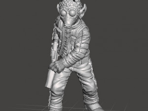 RODIAN BOUNTY HUNTER MINIATURE FIGURE FOR SCIFI GAMES DND RPG 3D प्रिंट मॉडल
