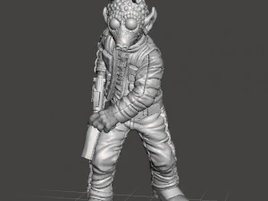 RODIAN BOUNTY HUNTER MINIATURE FIGURE FOR SCIFI GAMES DND RPG 3D Print Model