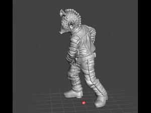 RODIAN BOUNTY HUNTER MINIATURE FIGURE FOR SCIFI GAMES DND RPG 3D Print Model