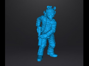 RODIAN BOUNTY HUNTER MINIATURE FIGURE FOR SCIFI GAMES DND RPG 3D प्रिंट मॉडल