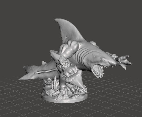 WERESHARK WARRIOR MINIATURE MODEL FOR FANTASY GAMES DND RPG 3D Print Model .c4d .max .obj .3ds .fbx .stl .blend 