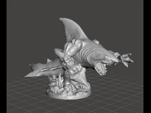 МИНИАТЮРНАЯ МОДЕЛЬ WERESHARK WARRIOR ДЛЯ ФЭНТЕЗИ-ИГР DND RPG 3D Принт Модель