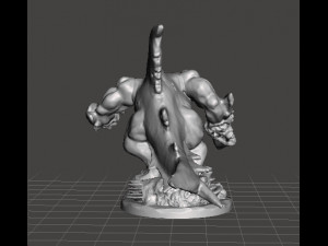 WERESHARK WARRIOR MINIATURE MODEL FOR FANTASY GAMES DND RPG 3D Print Model