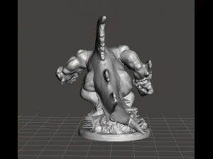 WERESHARK WARRIOR MINIATURE MODEL FOR FANTASY GAMES DND RPG 3D Print Model