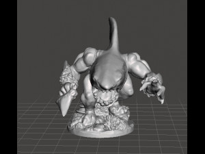 WERESHARK WARRIOR MINIATURE MODEL FOR FANTASY GAMES DND RPG 3D Print Model