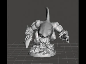 WERESHARK WARRIOR MINIATURE MODEL FOR FANTASY GAMES DND RPG 3D Print Model
