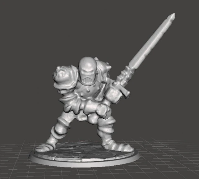 ЗЛОЙ РЫЦАРЬ ДВУРУЧНЫЙ МЕЧ МИНИАТЮРНАЯ МОДЕЛЬ ДЛЯ ФЭНТЕЗИ-ИГР DND RPG 3D Принт Модель .c4d .max .obj .3ds .fbx .stl .blend 