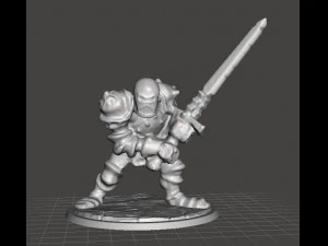 ЗЛОЙ РЫЦАРЬ ДВУРУЧНЫЙ МЕЧ МИНИАТЮРНАЯ МОДЕЛЬ ДЛЯ ФЭНТЕЗИ-ИГР DND RPG 3D Принт Модель