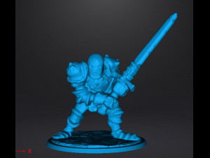 EVIL KNIGHT TWO HANDED SWORD MINIATURE MODEL FOR FANTASY GAMES DND RPG Modèles 3D en vedette