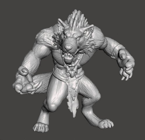 WEREWOLF MINIATURE MODEL FOR FANTASY OR HORROR GAMES RPG DND Modèles 3D en vedette .c4d .max .obj .3ds .fbx .stl .blend 