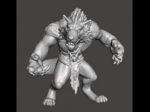 WEREWOLF MINIATURE MODEL FOR FANTASY OR HORROR GAMES RPG DND 3D Print Model