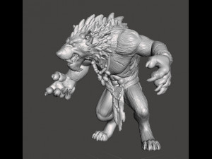 WEREWOLF MINIATURE MODEL FOR FANTASY OR HORROR GAMES RPG DND Modèles 3D en vedette