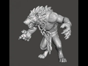 WEREWOLF MINIATURE MODEL FOR FANTASY OR HORROR GAMES RPG DND 3D Print Model