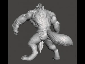 WEREWOLF MINIATURE MODEL FOR FANTASY OR HORROR GAMES RPG DND 3D Print Model