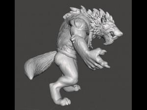 WEREWOLF MINIATURE MODEL FOR FANTASY OR HORROR GAMES RPG DND Modèles 3D en vedette