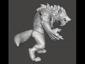 WEREWOLF MINIATURE MODEL FOR FANTASY OR HORROR GAMES RPG DND 3D Print Model