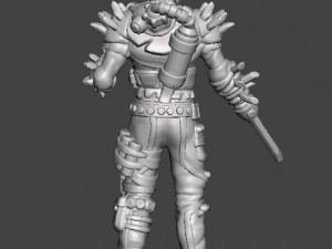 CYBERPUNK CYBORG ASSASSIN MINIATURE MODEL FOR SCIFI GAMES AND RPG 3D Print Model