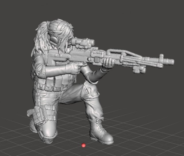 FEMALE SNIPER SOLDIER MINIATURE MODEL FOR SCIFI GAMES DND AND RPG 3D Print Model .c4d .max .obj .3ds .fbx .stl .blend 