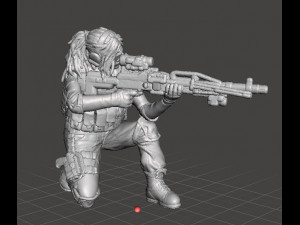 FEMALE SNIPER SOLDIER MINIATURE MODEL FOR SCIFI GAMES DND AND RPG 3D Print Model