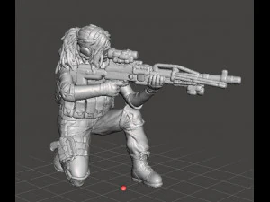 SCIFI OYUNLARI DND VE RPG İ&Ccedil;İN KADIN KESKİN NİŞANCI ASKER MİNYAT&Uuml;R MODELİ 3D Baskı Modeli