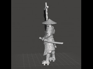 JAPANESE SAMURAI STANDARD BEARER MINIATURE MODEL FOR FANTASY GAMES DND AND RPG 3Dプリントモデル