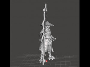 JAPANESE SAMURAI STANDARD BEARER MINIATURE MODEL FOR FANTASY GAMES DND AND RPG 3Dプリントモデル