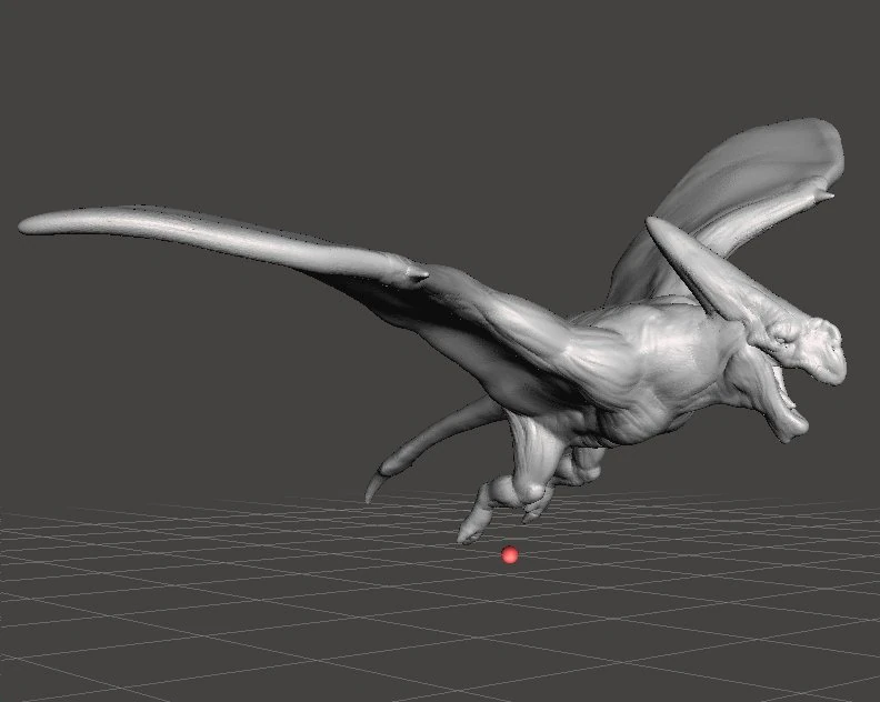 HUMANOID PTERAMONSTER FIGURE MODEL ANIMAL CREATURE DND RPG 3D Print Model .c4d .max .obj .3ds .fbx .stl .blend 